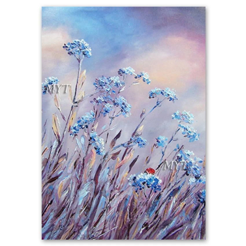 

No Framed Hand Painted Spring Scenery Palette Knife Flowers Oil Painting On Canvas Wall Picture Art Dropshipping Wall Artwork P