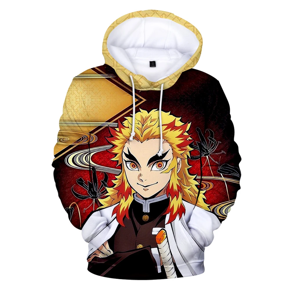 

Лидер продаж, Осенние комиксные толстовки Kimetsu no Yaiba, свитшоты для мужчин и женщин, толстовка с капюшоном, пуловеры для мальчиков и девочек с ...