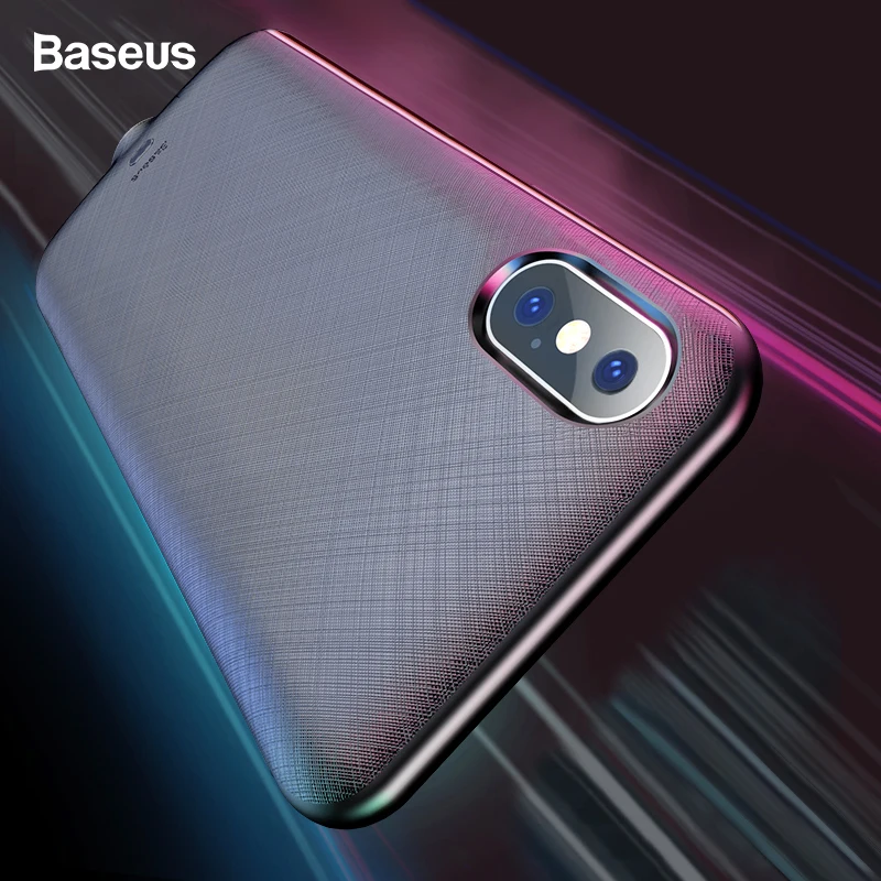 Чехол для зарядного устройства Baseus 4000 мАч для iPhone XS X, внешний аккумулятор, чехол для зарядки, чехол для внешнего аккумулятора для iPhone Xs X S, задняя крышка