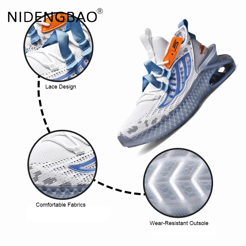New Design Mens Sneakers Casual Shoes Basketball Breathable Damping Anti Skid Cool Man Jogging Running Sports Shoes Size 39-46