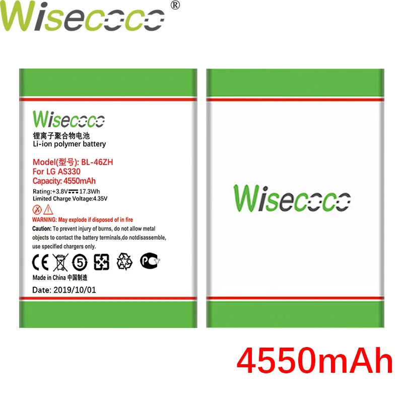 Wisecoco 4550 мА/ч, BL-46ZH Батарея для LG AS330 K332 K350N K371 K373 K7 K8 K8V K89 LS675 LS675 M1 M1V MS330 US375 X210 чехол для телефона