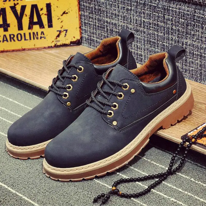 Men Casual Leather Shoe Martins Shoes Work Safety Winter Waterproof Ankle Botas A56-20 | Обувь