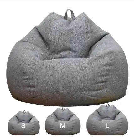 

Large Small Lazy Sofas Cover Chairs without Filler Linen Cloth Lounger Seat Bean Bag Pouf Puff Couch Tatami Living Room Beanbags