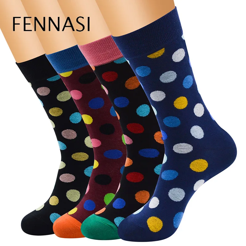 FENNASI/2 пары мужские цветные Повседневные носки с круглым вырезом хлопковые