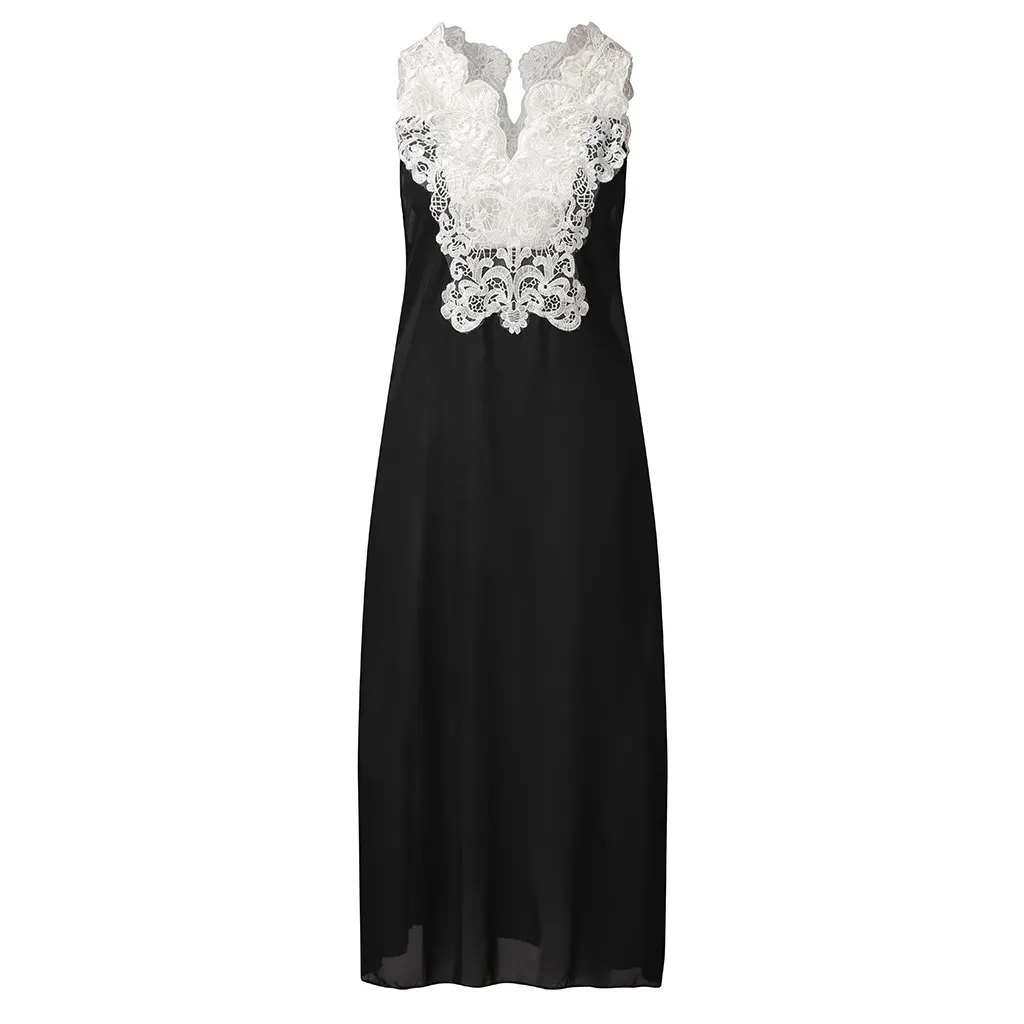 

Women Vintage Long Dress Boho Daily Ladies Casual V Neck Splicing Sleeveless Lace Hollow Summer Maxi Beach Dress Vestidos 2021
