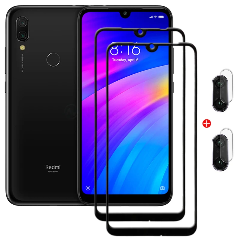 

4in1 Tempered Glass for Redmi 7 8 9 9T 9A 9C 8A 7A Camera Lens Screen Protector for Xiaomi Redmi Note 10 9 8 7 6 Pro 9S 10S 9 8T