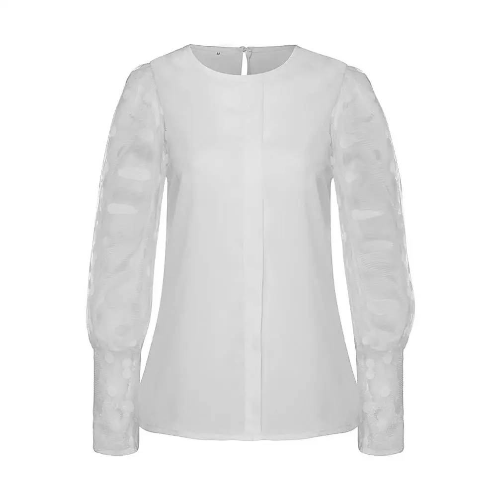 Женская блузка с длинным рукавом Повседневная Свободная рукавом-фонариком в