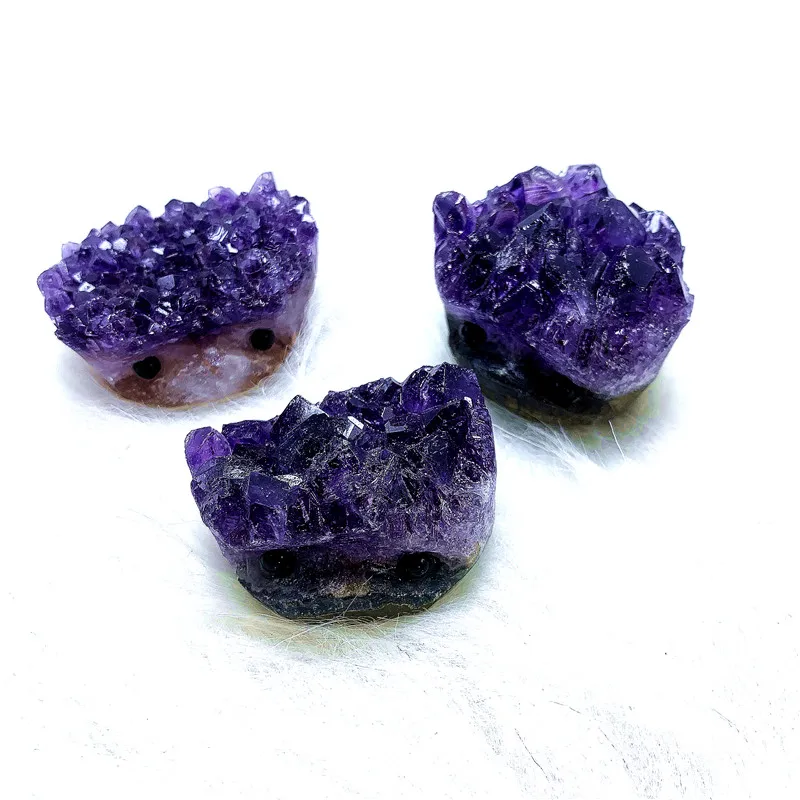 Оптовые цены фигурка из натурального аметиста кварца ежика рейки ручной работы