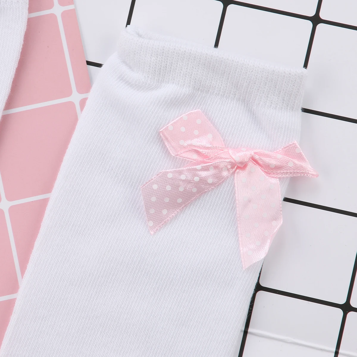 

Pudcoco Cotton Baby Casual Kids Child Girl Warm Toddler Knee High Length Cotton Sockings Bow Lace Lovely Fish Net 1-8Years