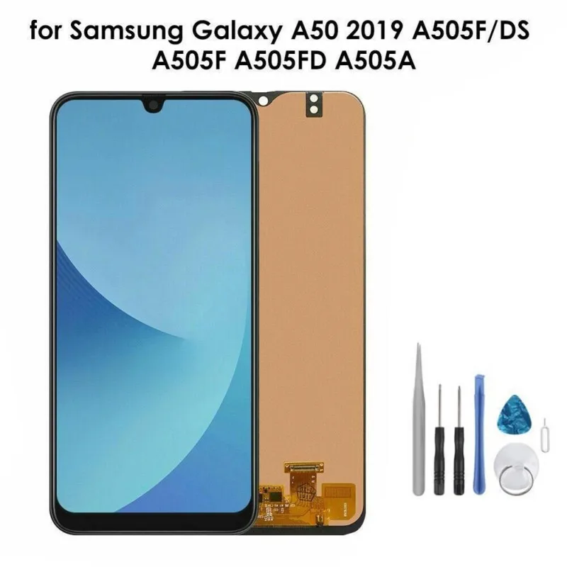2020 Черный Полный сенсорный ЖК экран + Инструменты зажим для телефона Samsung GALAXY A50