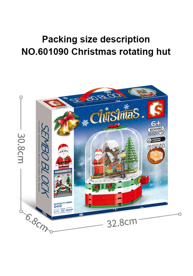 

Blocks Toys Christmas Tree Reindeer House Model Sets Building Bricks Toy Father City Winter House -Puzzle Santa Elk New Year