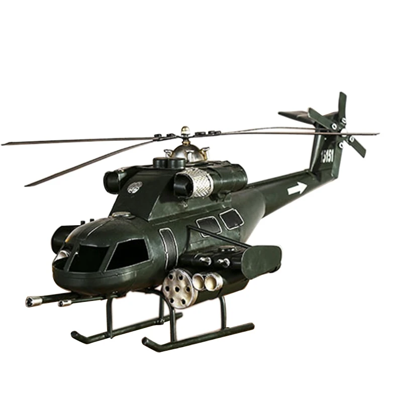 Ретро модель вертолета железная самолета реквизит для фотографий антикварные