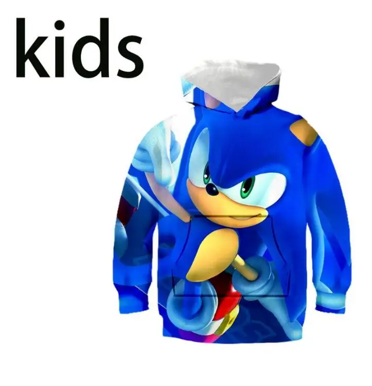 picture color Sonic 3D Модный пуловер худи Повседневная Толстовка с длинными рукавами 3D Одежда для мальчиков и девочек тонкий стиль детский свитер с героями мультфильмов - Цвет: picture color