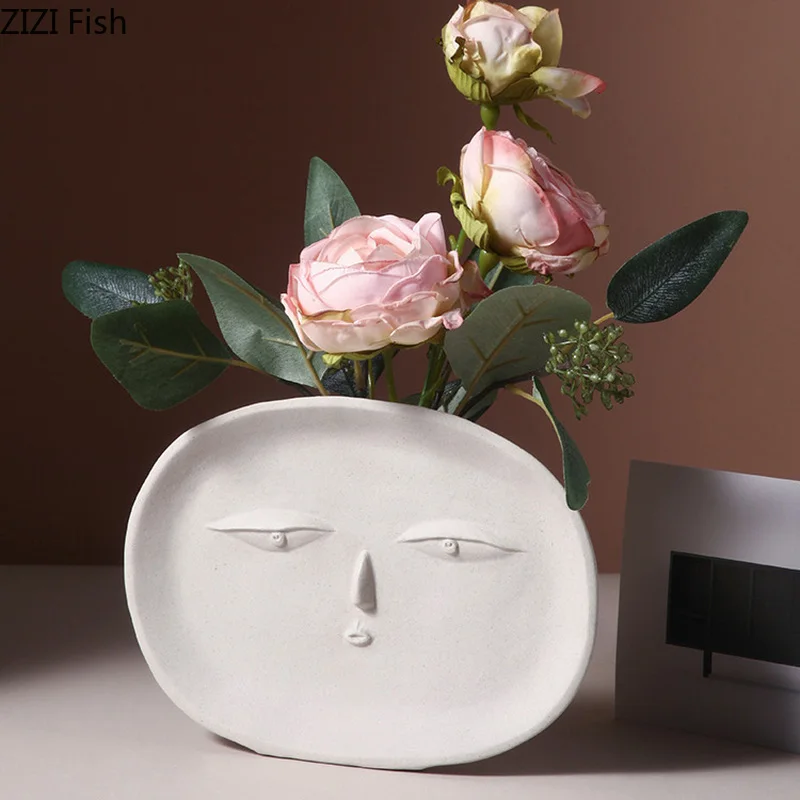 Интересная Европейская керамическая ваза с изображением лица украшение для