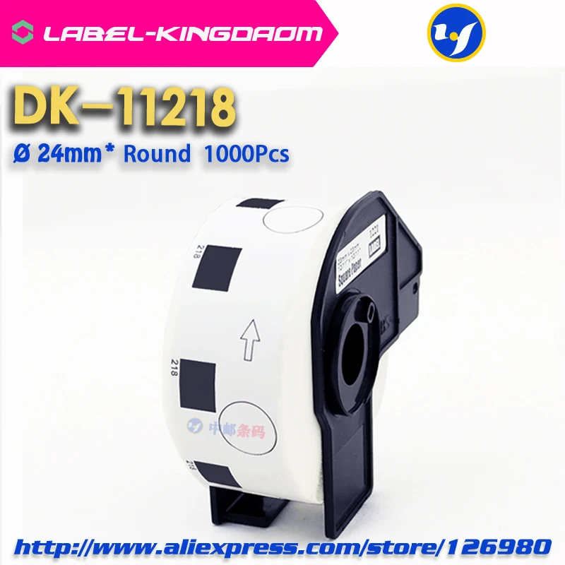 7 Refill Rolls Compatible DK-11218 Label Diameter 24mm Round 1000Pcs for Brother Printer QL-700/710/720 DK-1218 | Компьютеры и офис