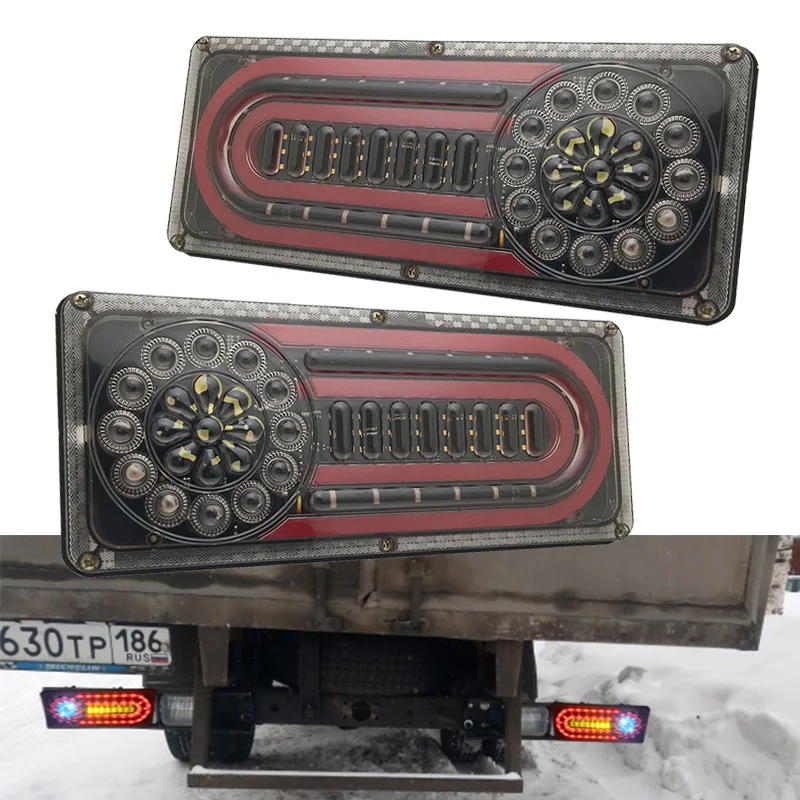 

2 шт 24V Водонепроницаемый грузовик светодиодный задний светильник прицеп Аварийные огни светильник s задний светильник стоп для грузовика а...