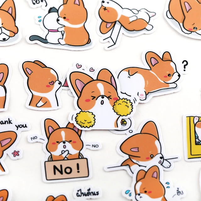 10/50/100pcs Lovely Shiba Inu Corgi Dog Stickers for Kids DIY Stationery  Scrapbook Laptop Guitar Suitcase Cute Puppy Sticker - AliExpress