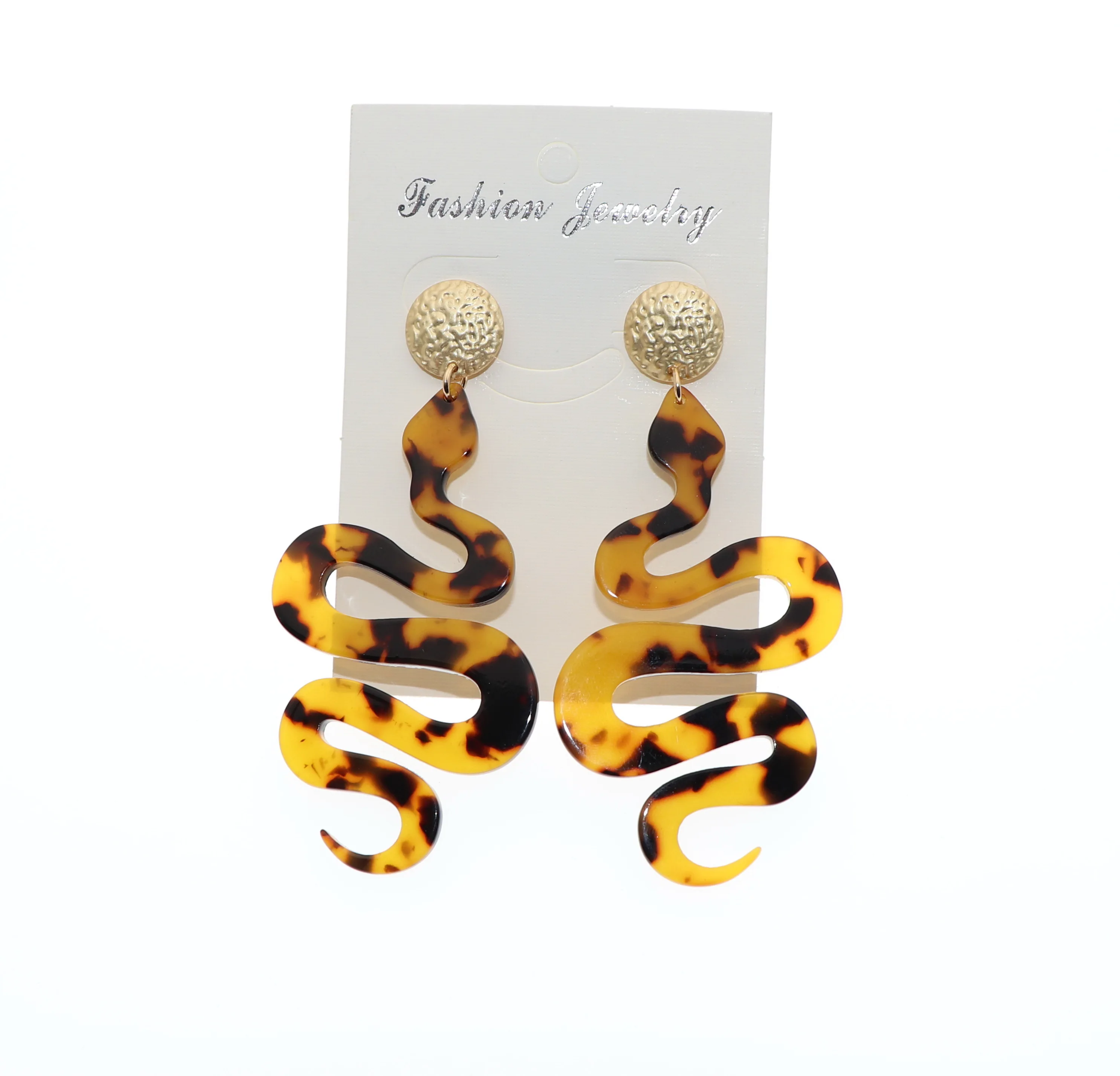 Женские акриловые серьги в виде змеи длинные Черепаховые форме ракушки крупные