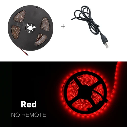 Red USB Светодиодная лента DC 5 В гибкий светильник 60 Светодиодный s SMD 2835 50 см 1 м 2 м 3 м 4 м 5 м Мини 3Key настольный декор лента ТВ фоновый светильник ing - Испускаемый цвет: Red