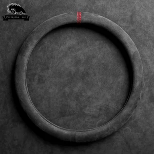 38cm suede cow leather car steering wheel cover hollow pattern for bmw e90 f01 f06 f10 f15 f16 f20 f21 f25 f26 f30 f32 f82 free global shipping