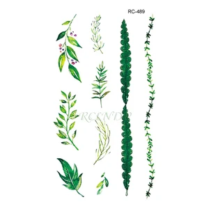 Татуировка Временная водостойкая для женщин и девушек, наклейки на флэш-тату, цветок, лист, кактус, растение, тату