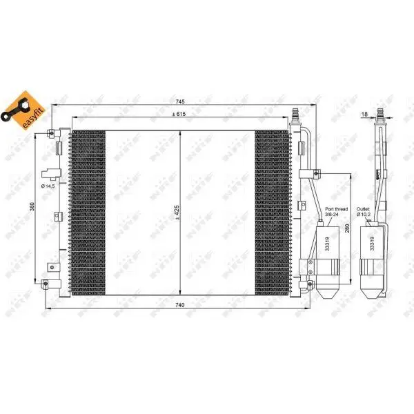 Конденсер VO XC90 02-10 NRF 35876 | Автомобили и мотоциклы