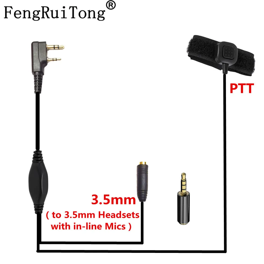 Ceny 2 Pin K1 Do 3.5MM Adapter Z PTT-to-Talk (z 2 Pin BaoFeng, Obsługi Kenwood TYT Radia Do 3.5mm Zestawy Słuchawkowe Z In-line Mic)