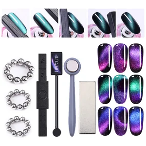 Магнитная палочка LILYCUTE с двойной головкой в виде кошки, мощный 3D эффект, для искусства ногтей, искусственный инструмент круглой и квадратной формы