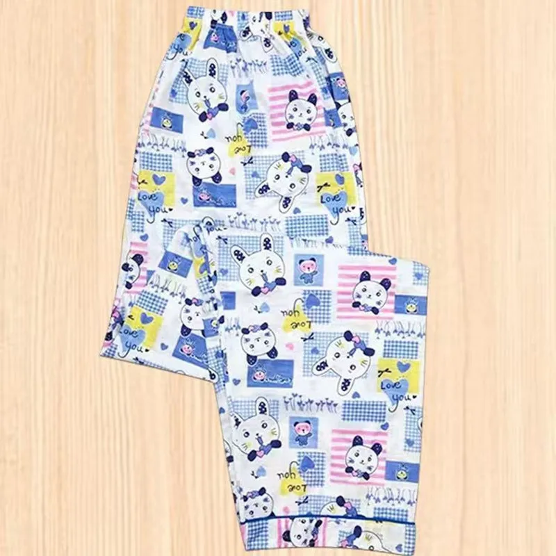 

Cartoon Sleep Bottom Women Cotton Long Pant Home Pajamas Soft Summer Pants Big Size Casual New Fashion Mom Sleepwear