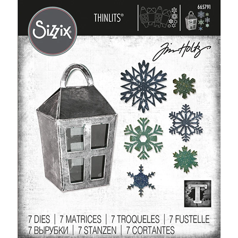 Lantern & Snowflakes Christmas Metal Cutting Dies Decoration For Scrapbooking Craft Diy Album Stamps Template Decor Model