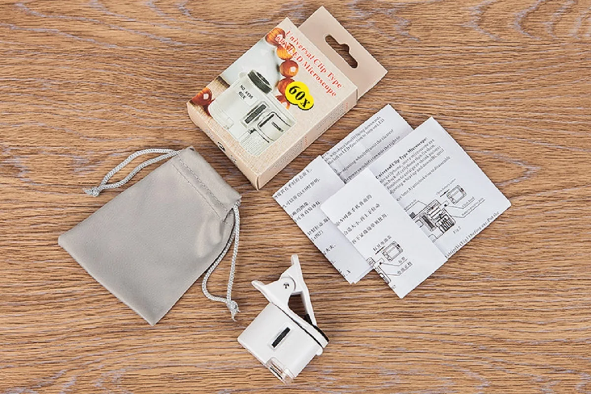 60X Φ микроскоп увеличительное стекло Универсальный светодиодный прибор