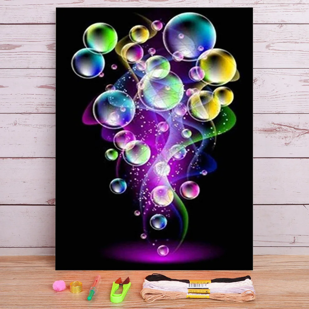 Холст водорастворимый с цветными цветами вышивка крестом 11CT DMC нитки для