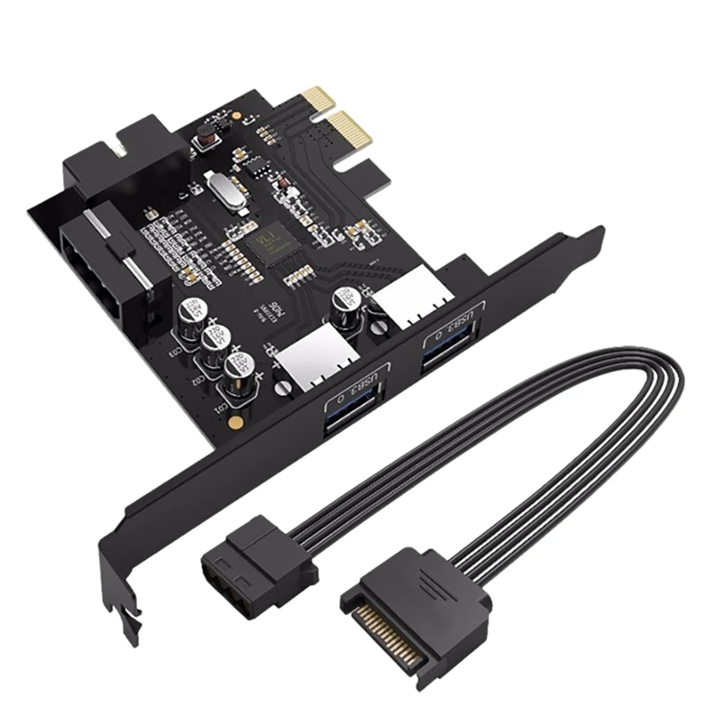 

Карта расширения PCI-E, устройство для настольного компьютера, 2 порта USB, высокоскоростной адаптер передачи данных, 20-контактный источник пит...