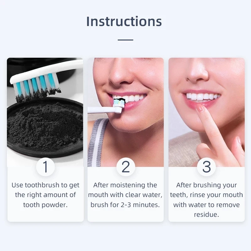 

30g Oral Hygiene Dental Teeth Whitening Coconut Activated Charcoal Tooth Care