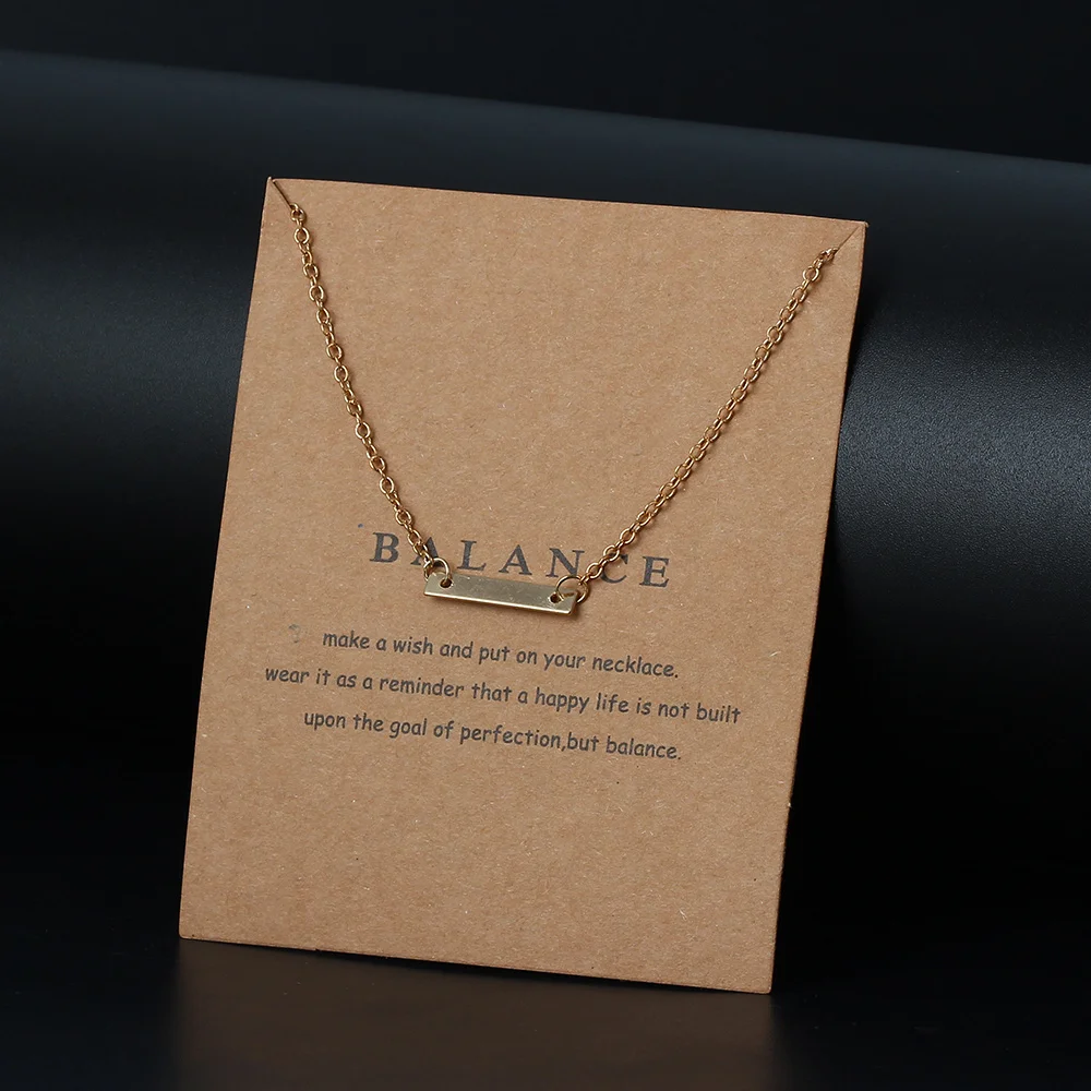 1 шт. простой баланс очарование Wish Card Choker колье цепочка золотой цвет для женщин