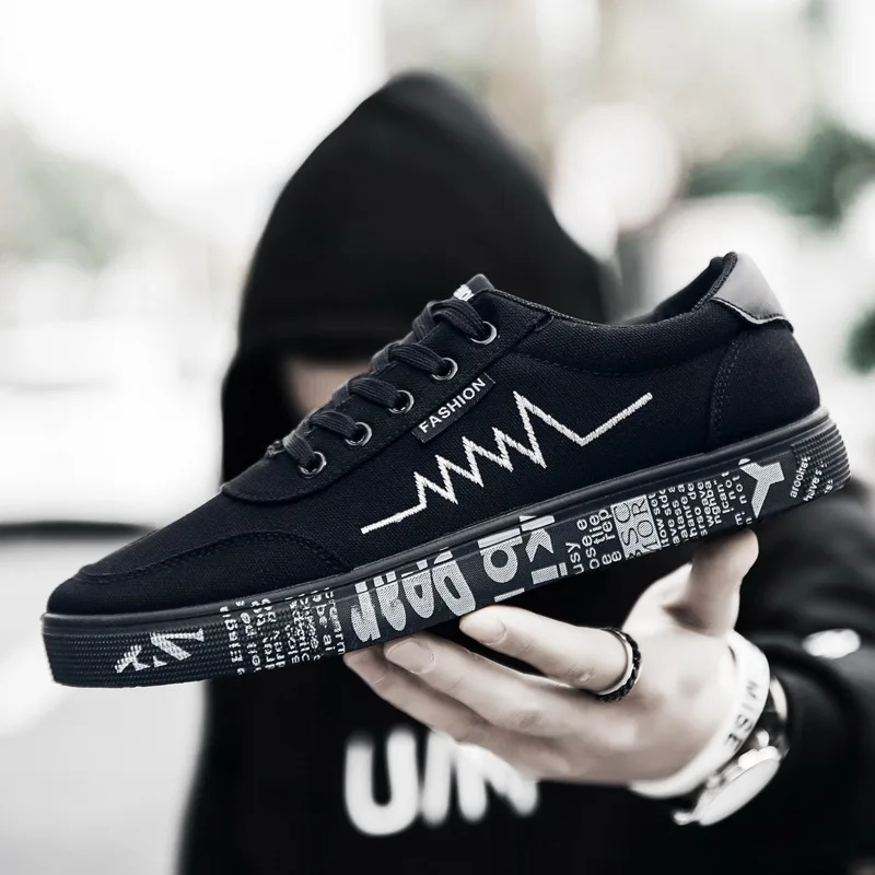 

Canvas Shoes Men's New Spring Korean Style Trendy Shoes Daily Student Sports Shoes Board Shoes Wear-resistant Single Shoes