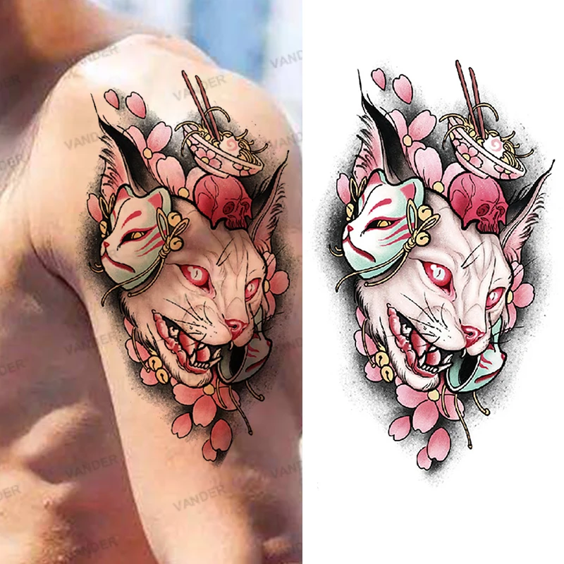 36 лист с изображением тигра волка Круто боди арта пикантные череп