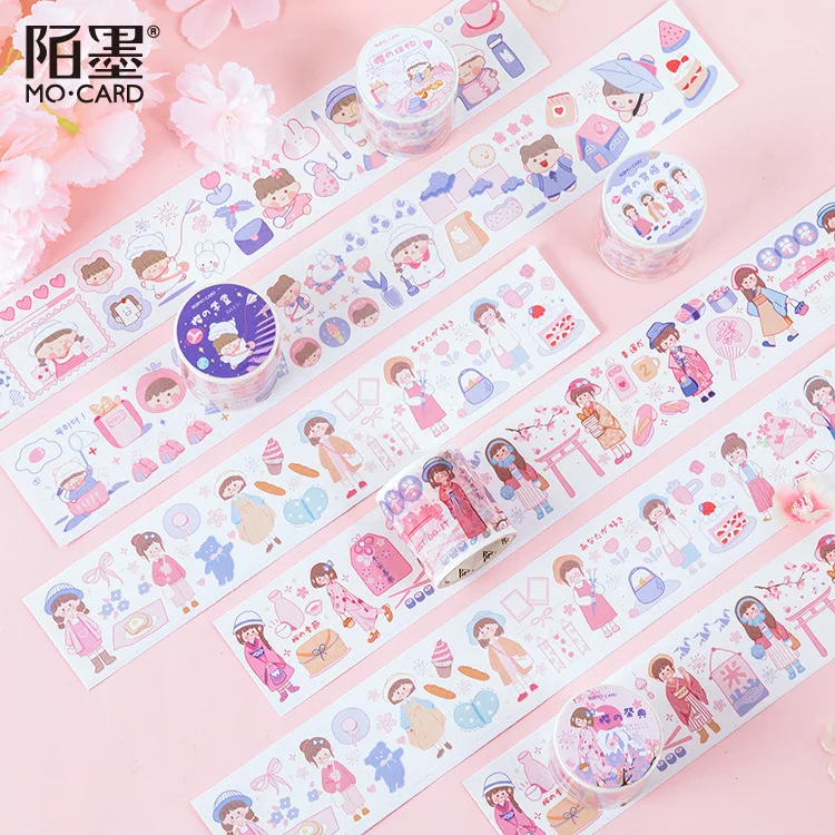 

10set/1lot Washi Masking Tapes Sakura Memoirs Series Decorative Adhesive Scrapbooking DIY Paper Japanese Stickers 5M