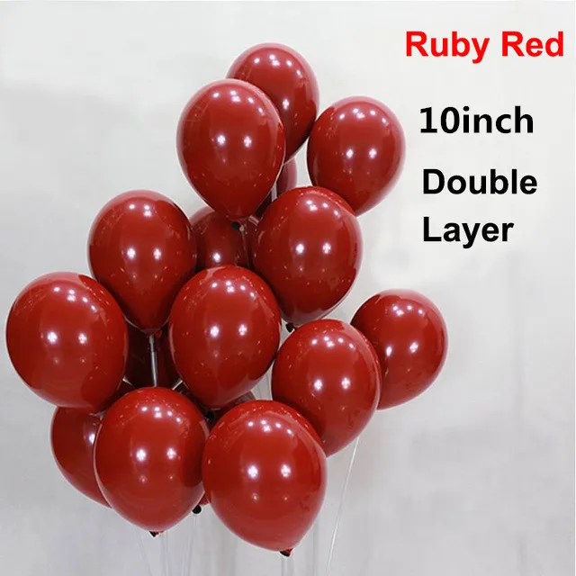 double layer RubyRed 10 шт. чернильный синий шар люмиус синий латексный шар на день рождения, свадьбу, вечеринку, Декор, двухслойный хромированный металлический надувной воздушный шар - Цвет: double layer RubyRed