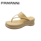 Шлепанцы PAMANNI женские на танкетке, мягкие элегантные офисные дышащие, удобные повседневные танкетки, в стиле панк