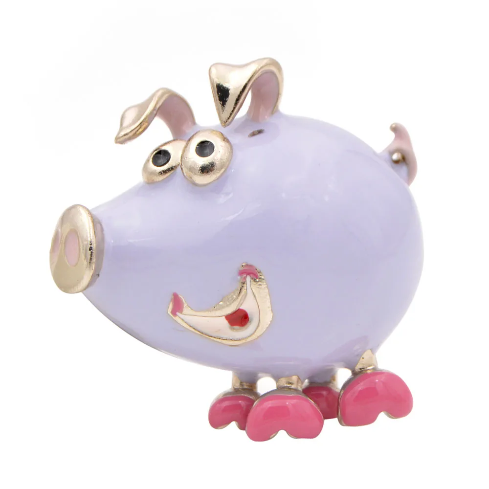 Молодой тюльпан милые Цвет Фул эмалью с изображением свинки броши для женщин 2