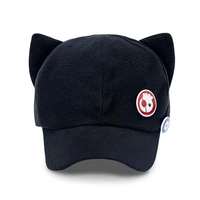 japanese novelty hat anime evangelion eva asuka risoli cosplay cat ear cap cap and badge cute cap unisex decorate hat