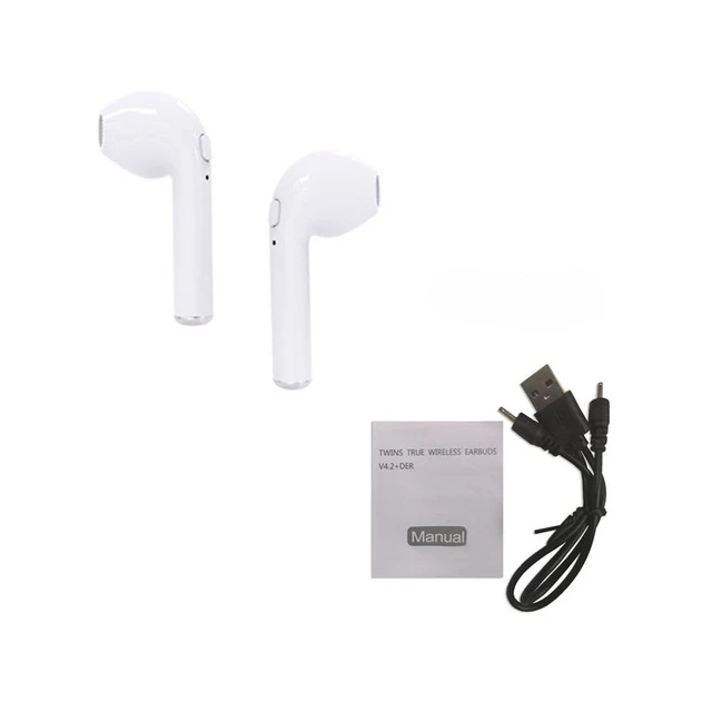 white no box TWS Bluetooth наушники i7S Беспроводные стереонаушники Hands Free наушники-вкладыши для телефонных звонков музыка PK i8 i9s i10 i11 i12 черный - Цвет: white no box