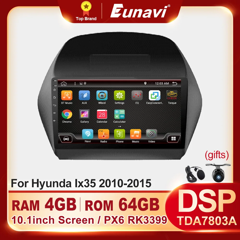 

Eunavi Android 10 автомобильное радио для Hyunda Tucson 2 IX35 2009-2015 Мультимедиа Видео плеер GPS навигация WIFI RDS FM no 2 Din DVD