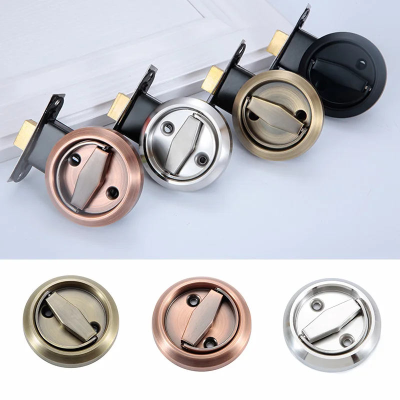 

Invisible Door Lock Sliding Household Double-Sided Indoor Bedroom Door Sliding Dark Lock Concealed Single-Sided Hidden Lock