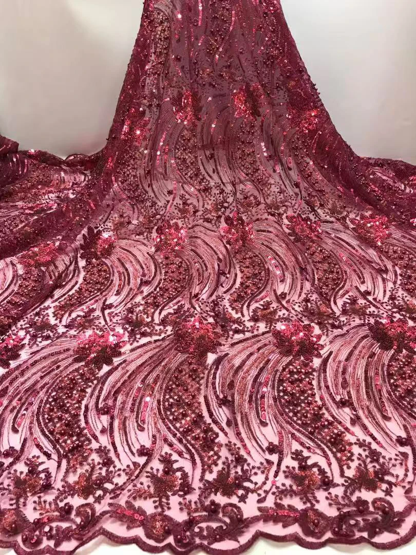 

Кружевная ткань, 2020, в нигерийском стиле, с африканскими бусинами, кружева с блестками, для свадебного платья, FJ3421, сетчатая Тюлевая кружевная ткань