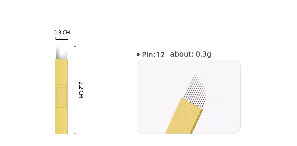 50 шт. резец сверхтвердый PCD 12/14/19 Pin Wenkbrauw иглы для татуажа мануального татуажа бровей, Naalden Voor 3D Borduurwerk Handleiding ручка для тату