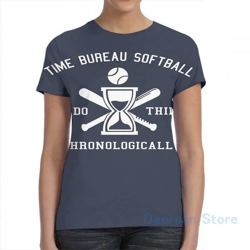 Время Бюро Софтбол Летучая мышь для мужчин футболка женщин со сплошным принтом