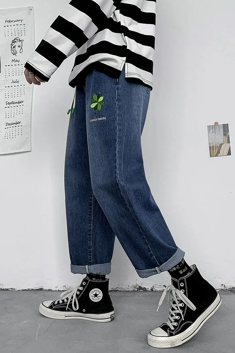 

New Denim Casual Wide leg Oversize Cargo Denim Boy Baggy Jeans For Men Overalls Boys Man Pants