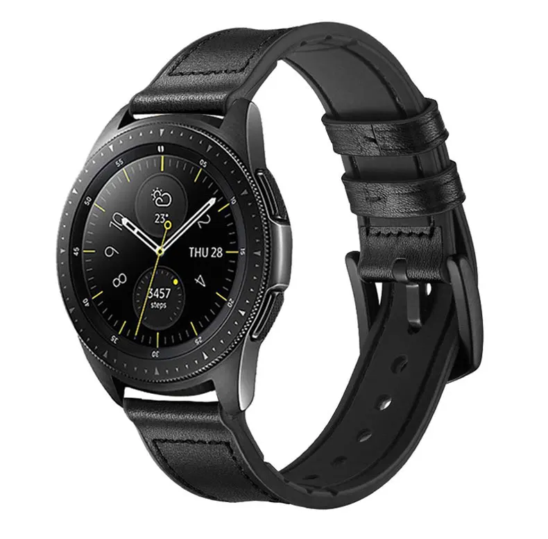 black 4 Huawei Watch GT 2 ремешок для samsung galaxy watch 46 мм S3 Frontier ремешок 22 мм Amazfit GTR 47 мм/stratos/pace кожаный браслет - Цвет ремешка: black 4
